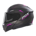 Kaciga NOX Flip Up N968 ULTRA sa naočarima mat crno roza
