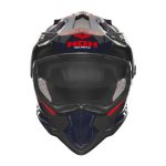 Kaciga NOX Enduro sa vizirom N312 VAPOR crveno plava