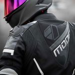 Jakna VALYANT kožna crno bela MODEKA