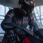 Jakna VALYANT kožna crno crvena MODEKA