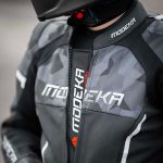 Jakna VALYANT kožna crno bela MODEKA