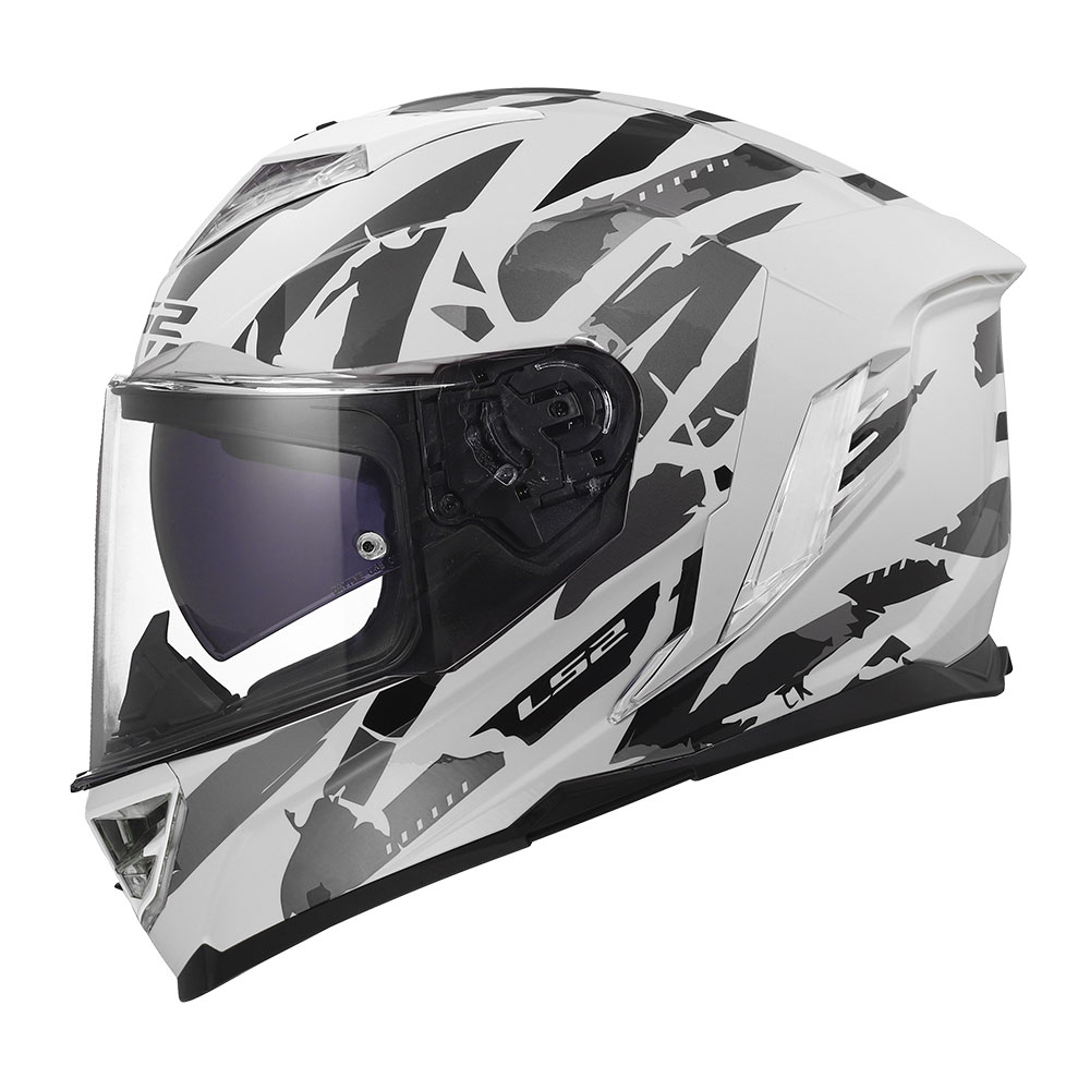 Kaciga LS2 Full Face FF818 STORM III KAOS belo siva Kaciga LS2 Full Face FF818 STORM III KAOS belo siva