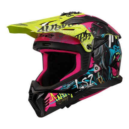 Kaciga LS2 Cross MX708 FAST II GORILLA ljubičasto žuta