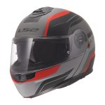 Kaciga LS2 Flip Up FF908 STROBE II MONZA crno sivo crvena