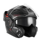 Kaciga NOX PREMIUM SPINNER ARK Flip Up sa naočarima crveno mat crna