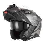 Kaciga NOX Flip Up N967 CONQUER sa naočarima mat crno srebrna