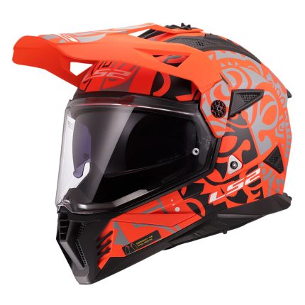 Kaciga LS2 Enduro MX702 PIONEER II RANGI mat narandžasta