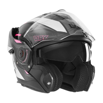 Kaciga NOX PREMIUM SPINNER ARK Flip Up sa naočarima rozo bela