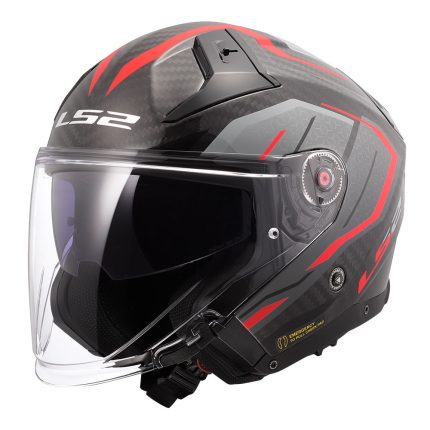 Kaciga LS2 Jet OF603 INFINITY II CARBON URUS crno crvena