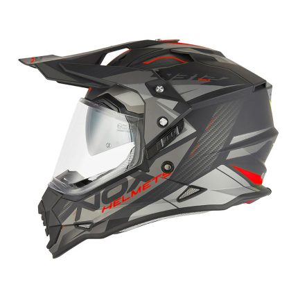 Kaciga NOX Enduro sa vizirom N312 TRACK mat crno crvena