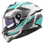 Kaciga LS2 Full Face FF808 STREAM II ROAD CYAN svetlo siva sa naočarima