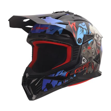 Kaciga LS2 Cross MX708 FAST II ZOMBIE II crno crveno plava
