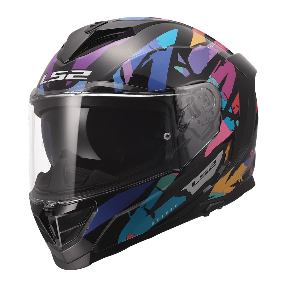 Kaciga LS2 Full Face FF818 STORM III KAOS crno ljubičasto plava Kaciga LS2 Full Face FF818 STORM III KAOS crno ljubičasto plava