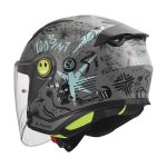 Kaciga LS2 Jet OF622 FUNNY II SCRIBBLE sivo plava
