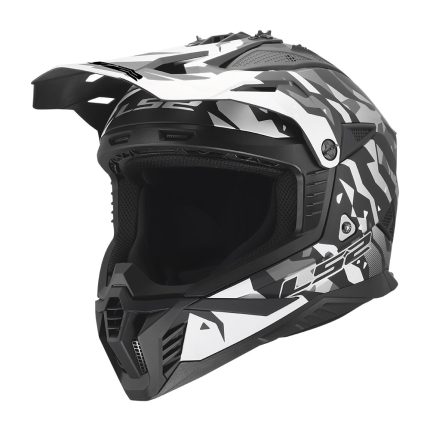 Kaciga LS2 Cross MX708 FAST II GROTESK crno siva