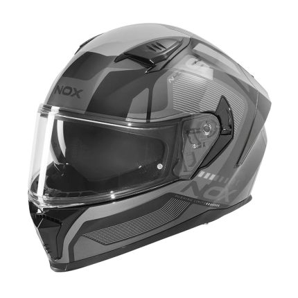 Kaciga NOX Full Face sa naočarima N402 MENTOR srebrno crno sjajna